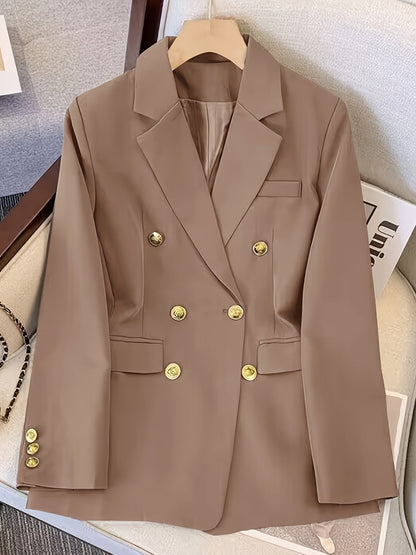 Elegant Women's Blazer Slim Fit Gold Buttons