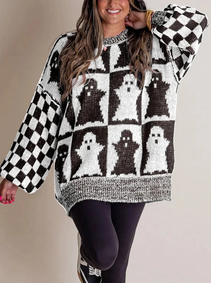 Checked Knit Sweaters for Women