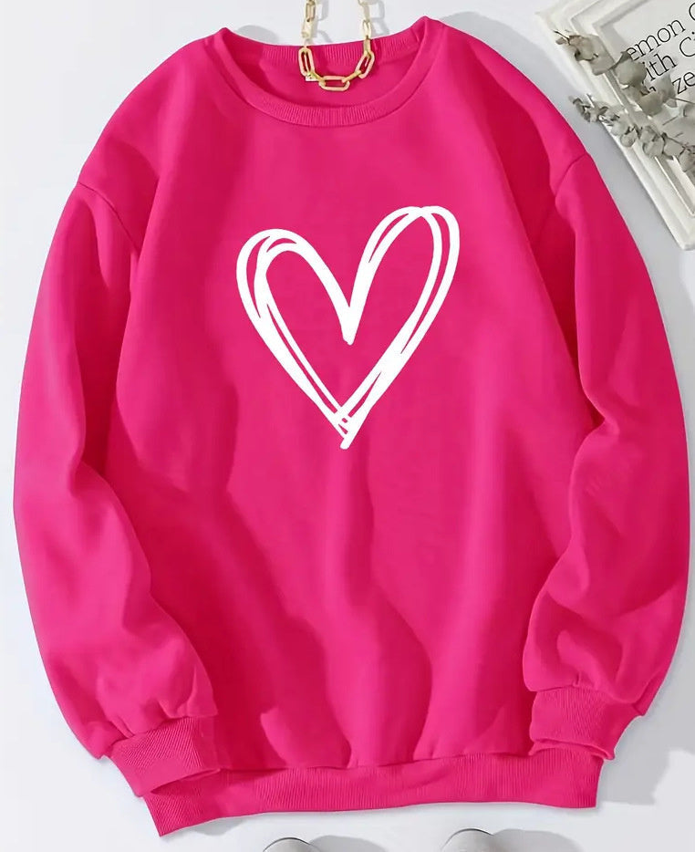 Trendy Women's Crew Neck Long Sleeve Sweatshirt
