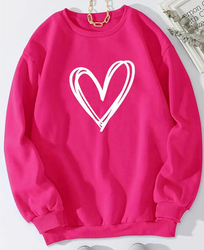 Trendy Women's Crew Neck Long Sleeve Sweatshirt
