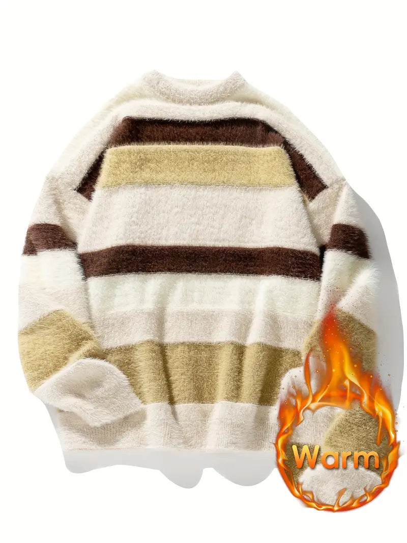 Comfortable Women's Pullover Striped Design