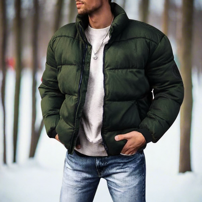 Warm Down Jacket Lightly Insulated High Collar
