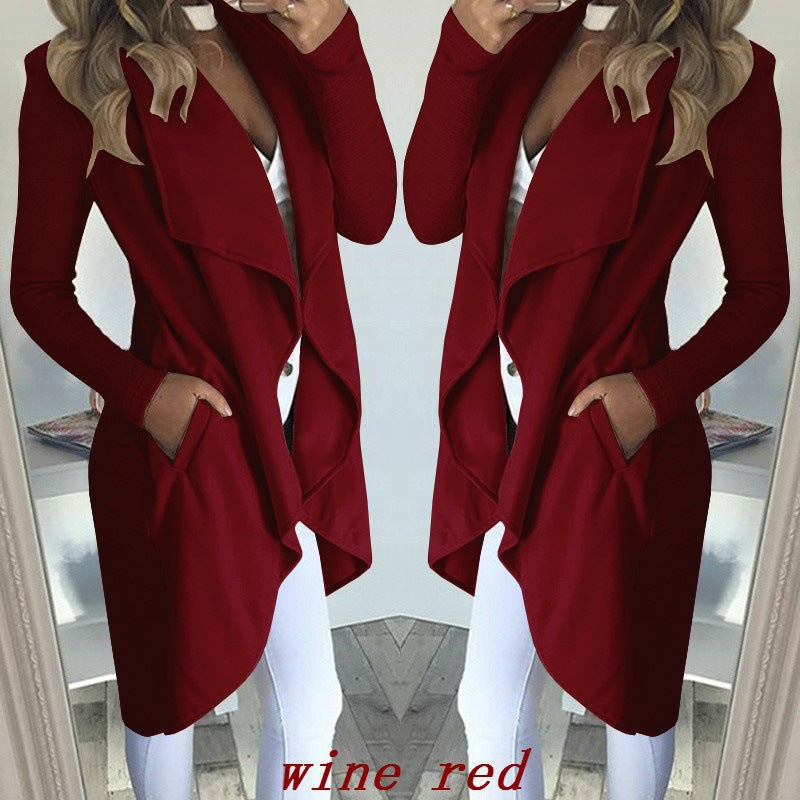 Slim Fit Solid Long Windbreaker Jacket