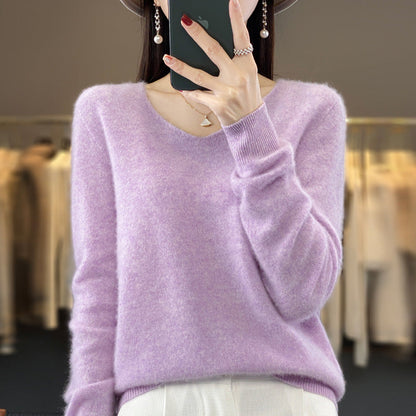 Comfortable Women's V-Neck Warm Winter Sweater