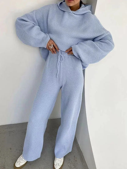 Stylish Women's Hoodie Set Stripe Design