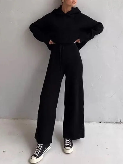 Stylish Women's Hoodie Set Stripe Design