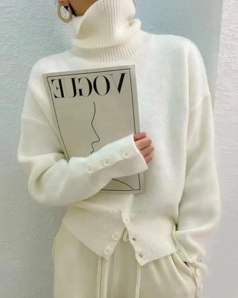 Soft Solid Turtleneck Sweater
