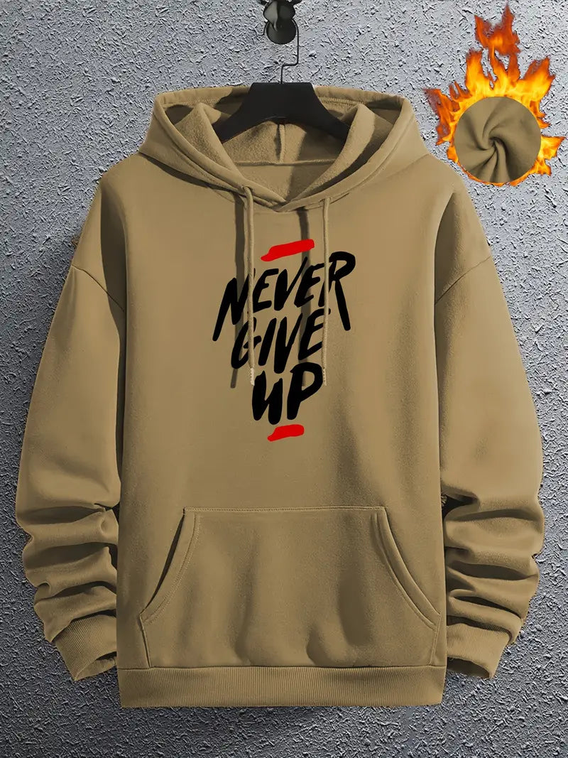 Motivational Hoodie for Men Grey