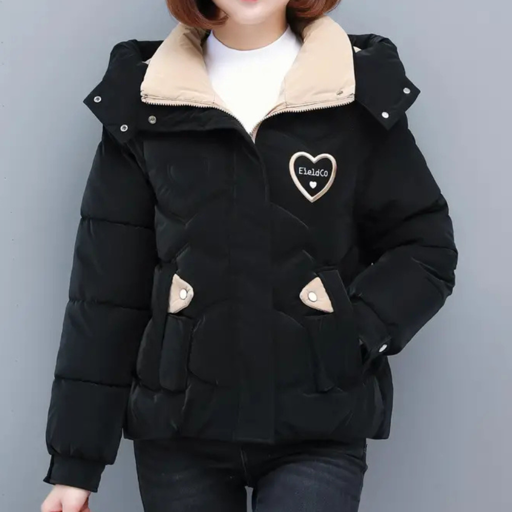Stylish women's winter coat with hood