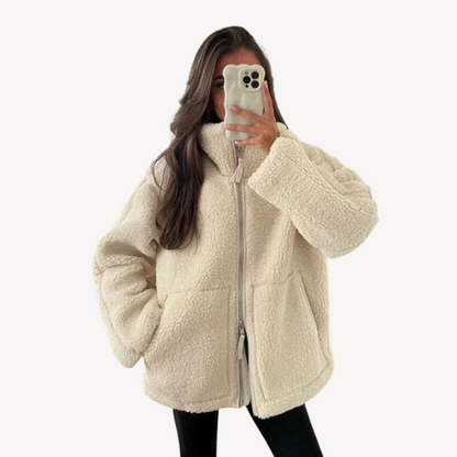 Damen Fleecejacke Bequem Zip Up Soft - IdealeKleiden