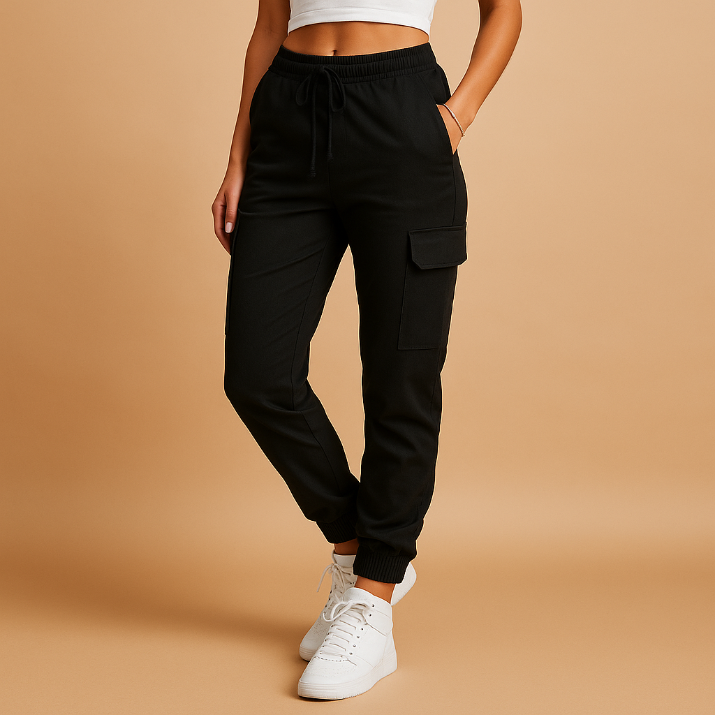 Damen Cargohose HochTaille Damen Hose Bequem - IdealeKleiden
