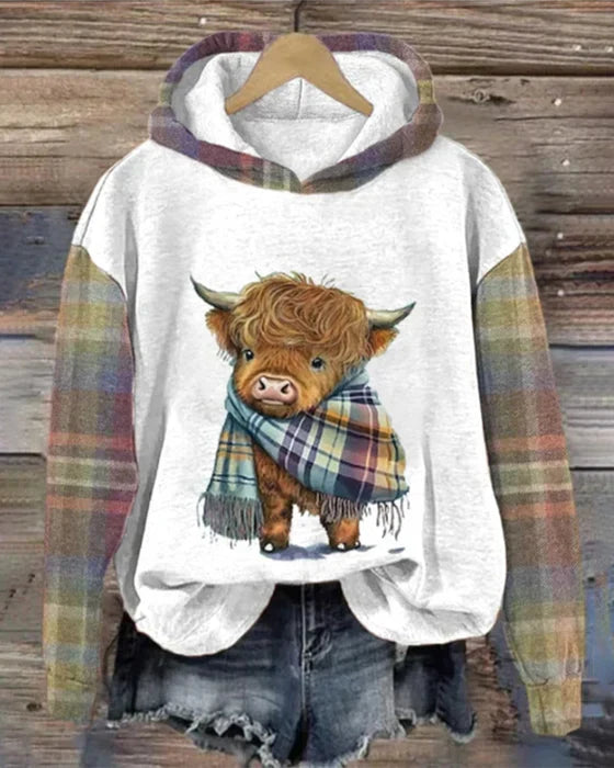 Trendiger Pullover mit Tiermuster Kapuze - IdealeKleiden