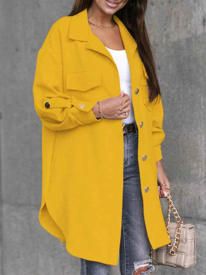 Comfortable Women's Jacket Long-Sleeved Wool Collar