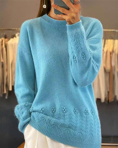 Stylish Solid Color Sweater Retro Chic