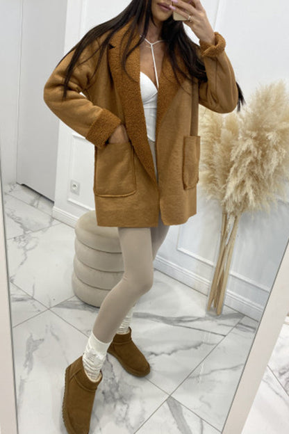 Kurze Sherpa-Jacke Damen Modern