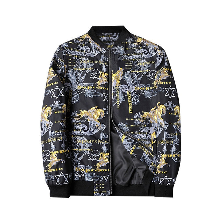 Stylische Herren Bomberjacke Abstrakt Design