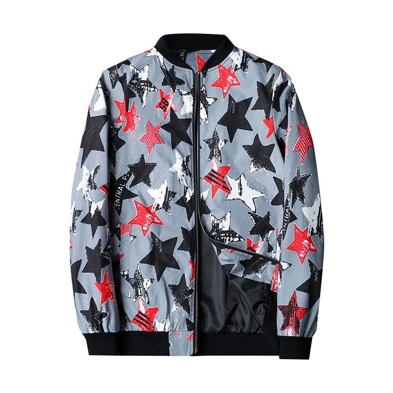 Stylische Herren Bomberjacke Abstrakt Design