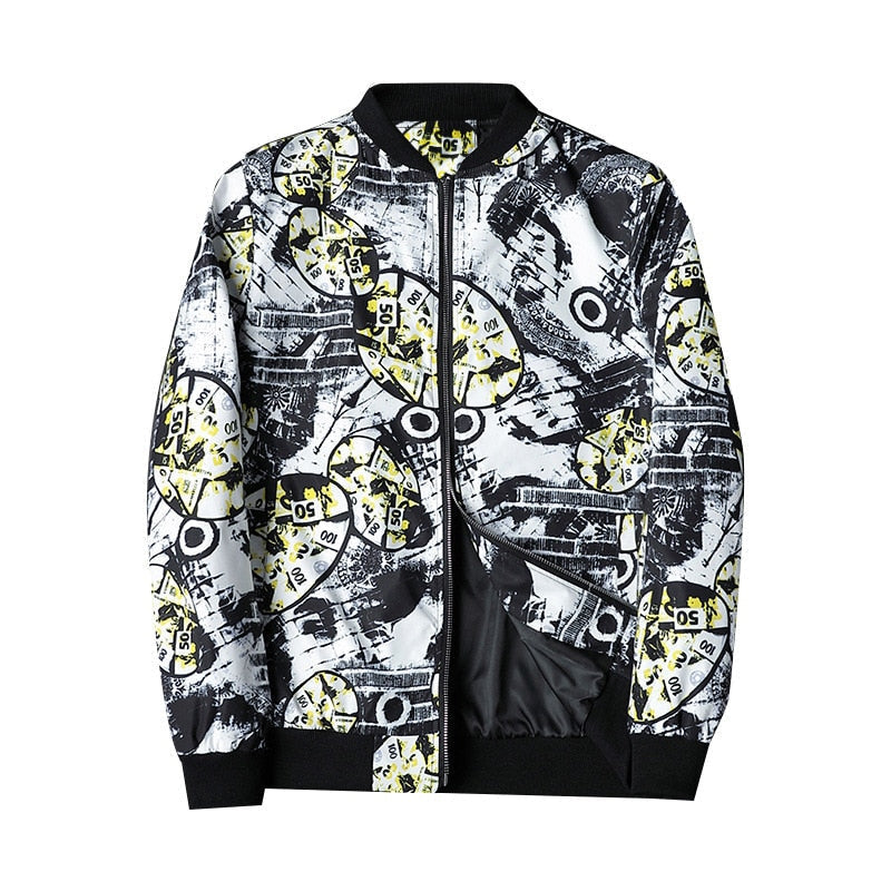 Stylische Herren Bomberjacke Abstrakt Design
