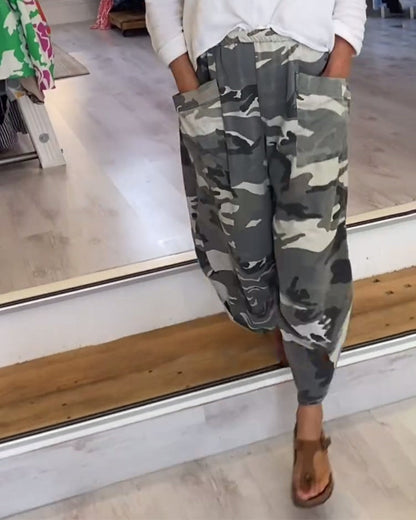 Military Camo Trousers with Shoulder Bag