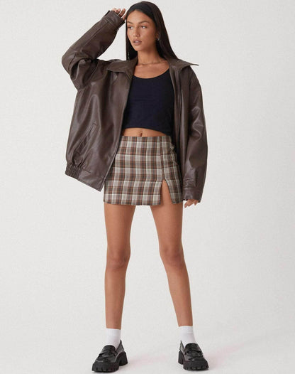Große Damen Lederjacke Oversized Style - IdealeKleiden