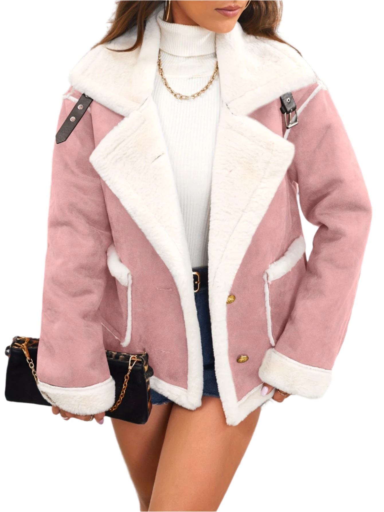 Elegant Women's Winter Jacket Teddy Look