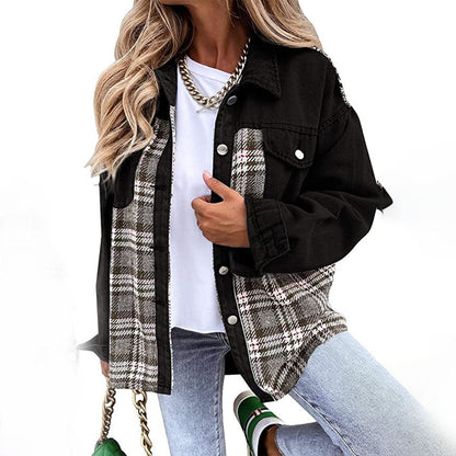 Women's Plaid Jacket Classic Elegant Design