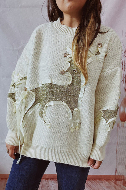 Christmas Sweater With Round Neck Long Sleeve