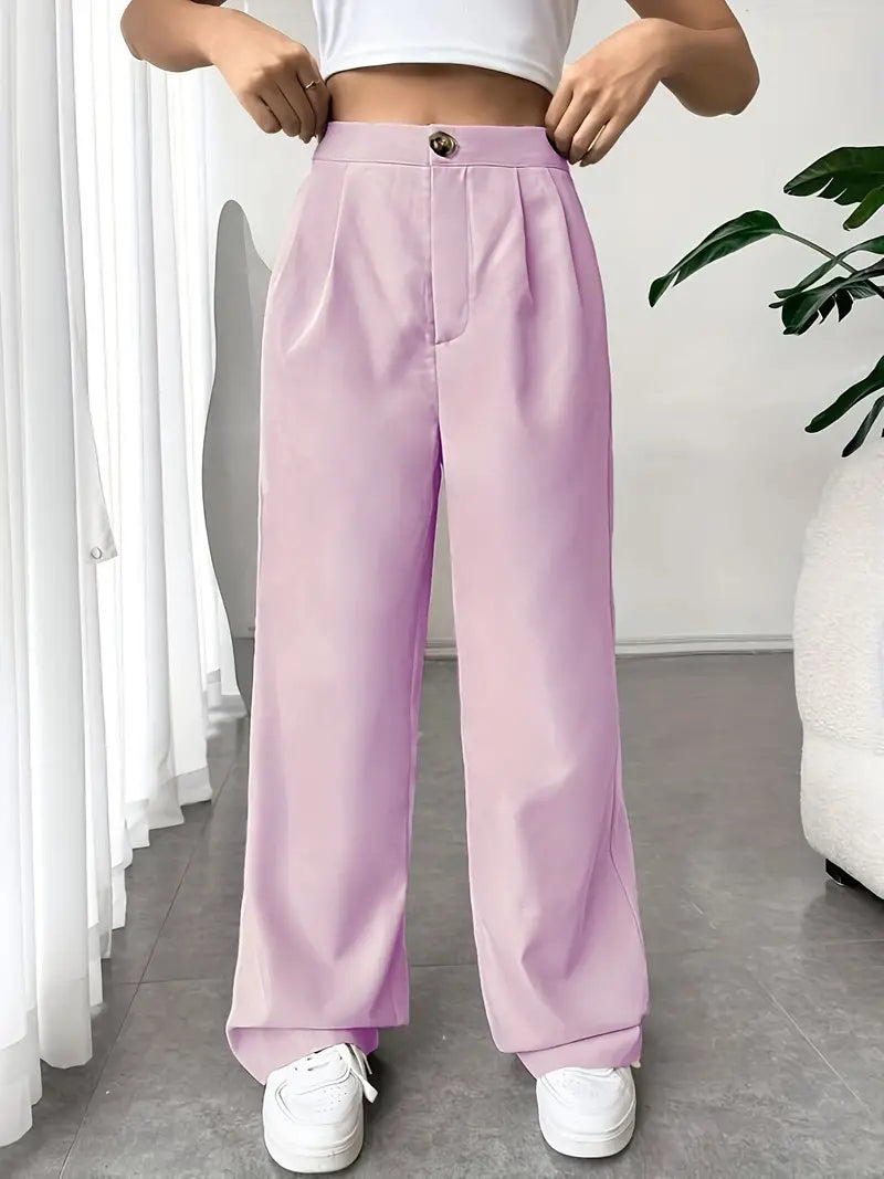 Lily - Women's Elegant Wide Leg Trousers