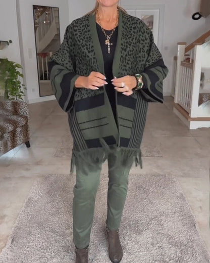 Stylish Women's Leopard Print Cardigan