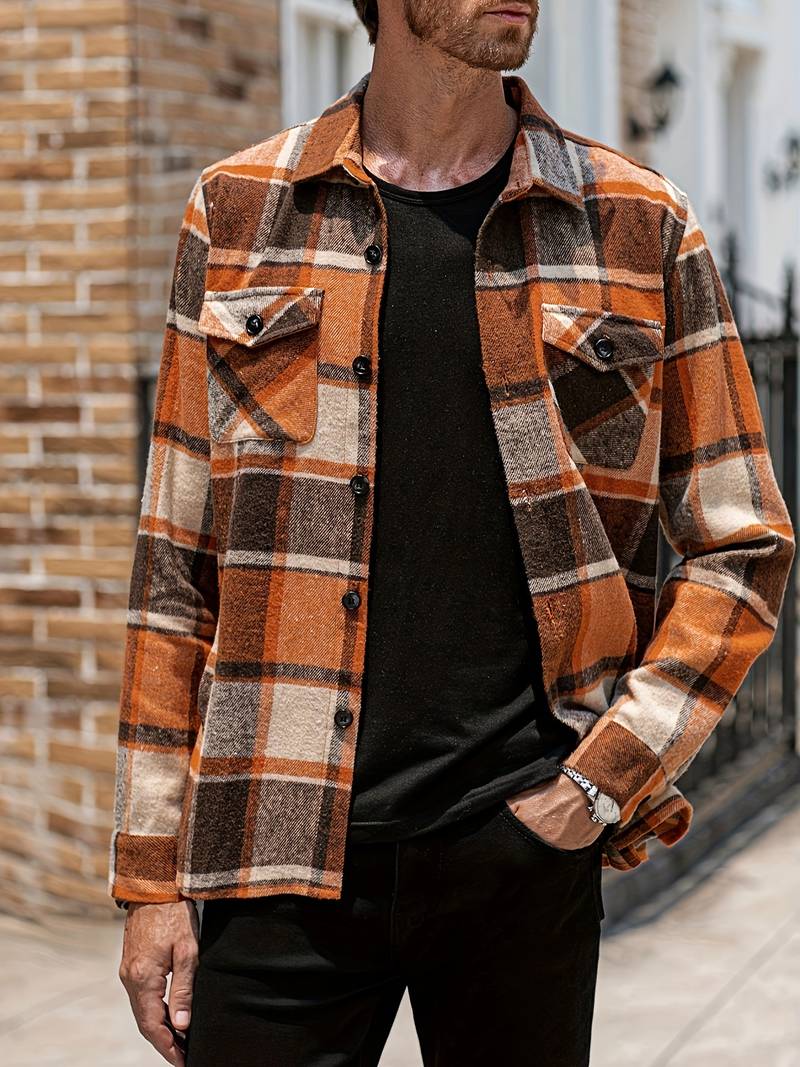 Men's Plaid Jacket Modern Style