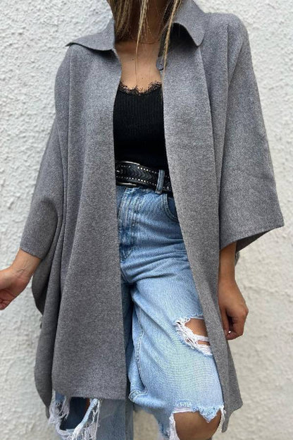 Casual Cardigan Jacket with Button and Hood