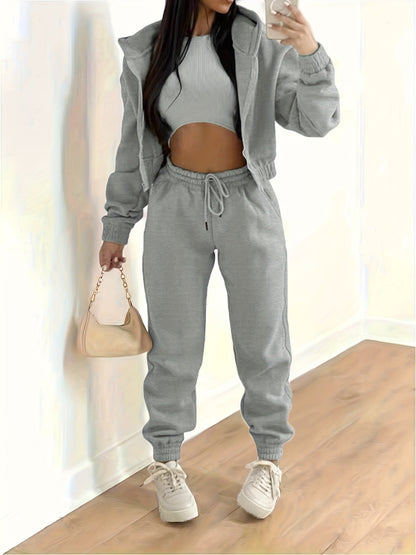 Complete Sportswear Set Hooded Jacket Pants Top
