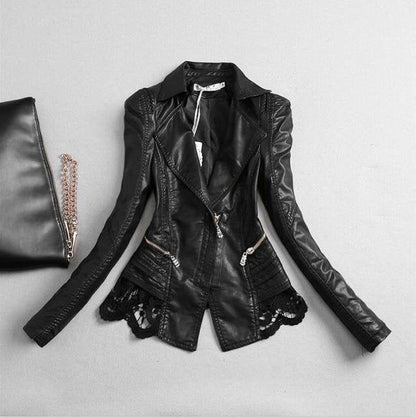 Women's Biker Style Leather Jacket