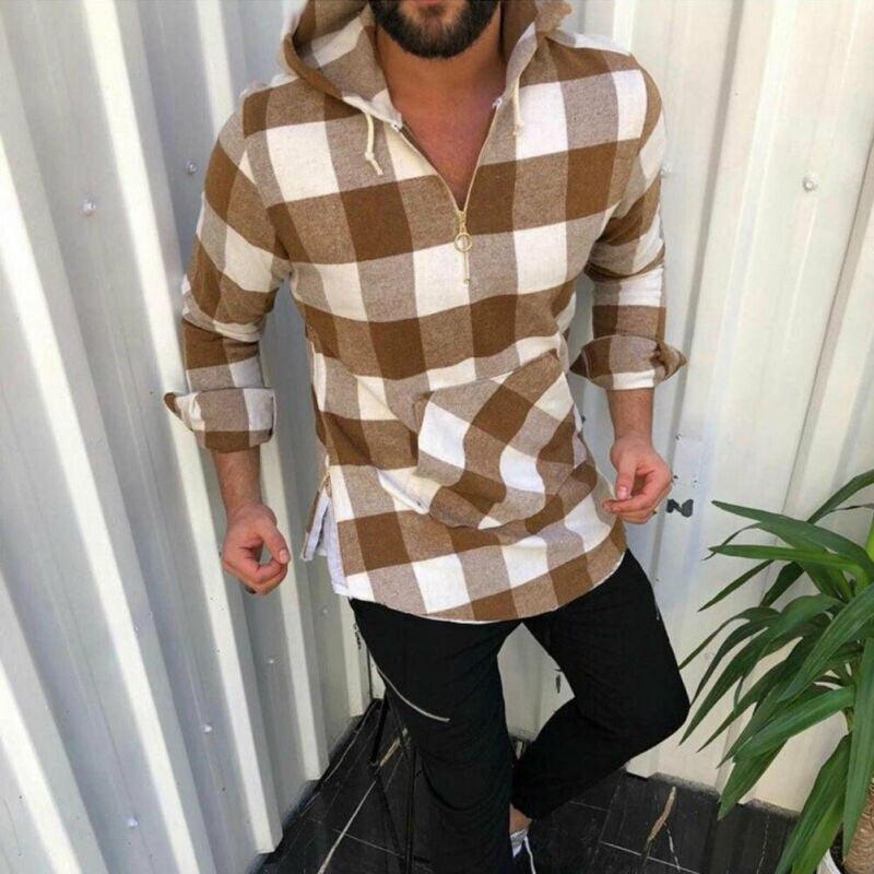 Herren Hoodie Karo Modern