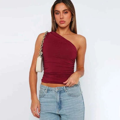 Women's Elegant Ruched Off-Shoulder Top