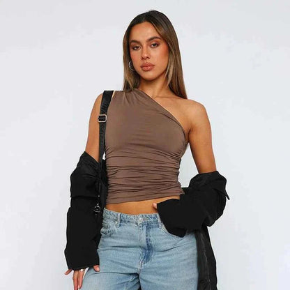 Women's Elegant Ruched Off-Shoulder Top