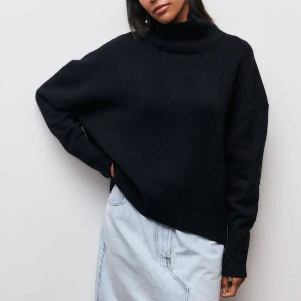 Übergröße Pullover Hochkragen Komfort