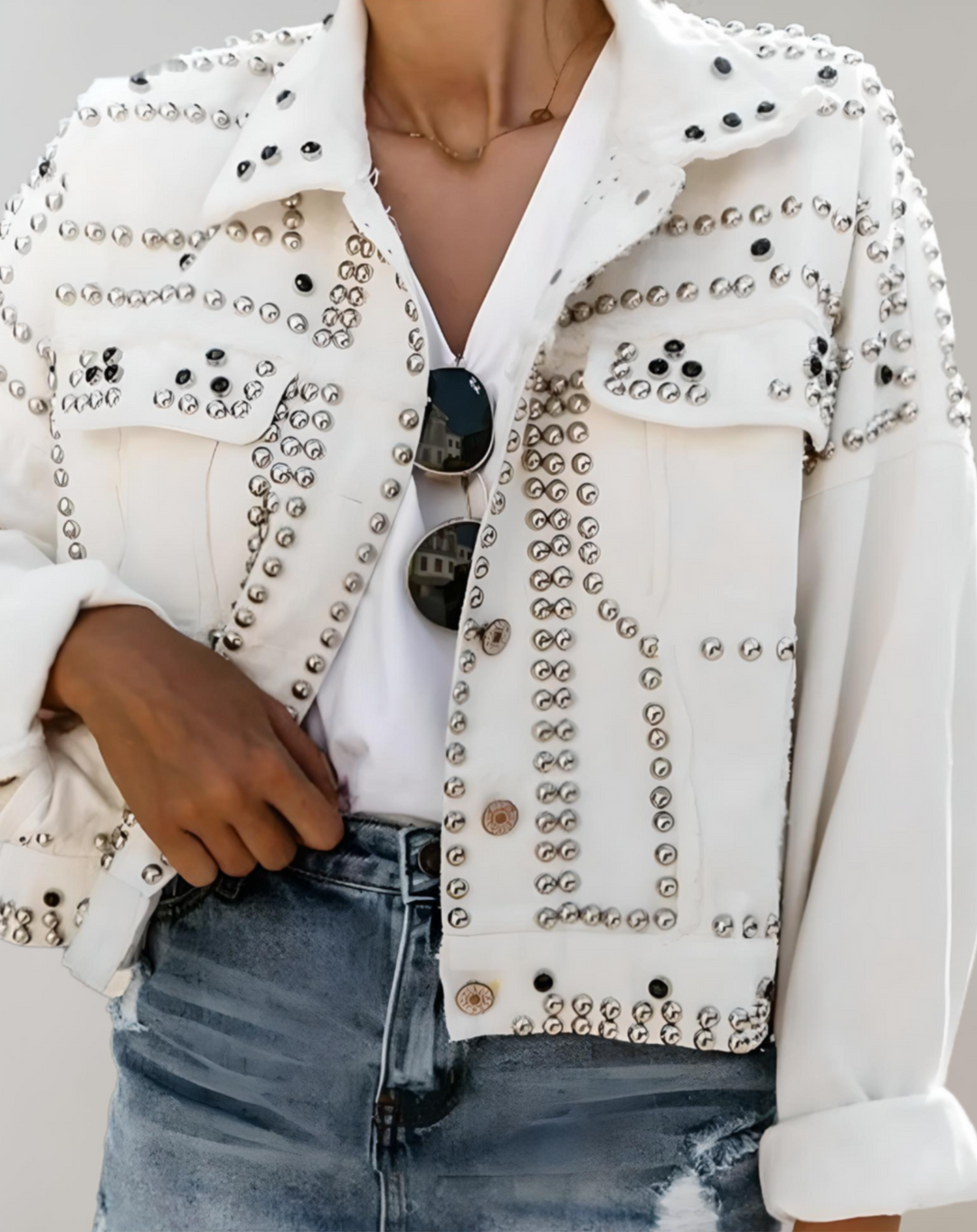 Stylish Leather Jacket with Studs - Durable and Trendy