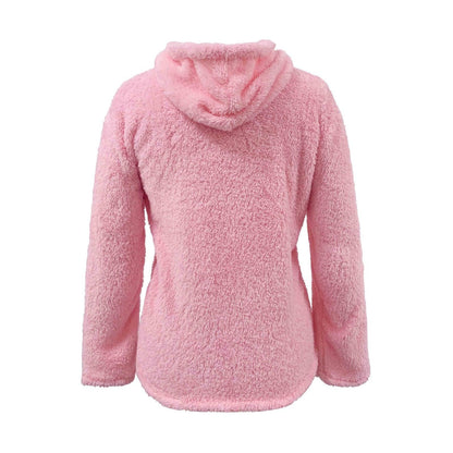 Weiche Damen Hoodie Teddy Sweatjacke - IdealeKleiden