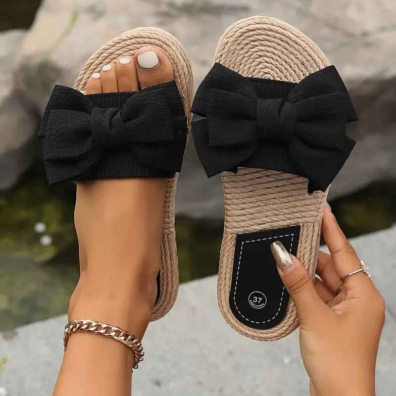 Chic Sandalen Damen Schleife Design - IdealeKleiden