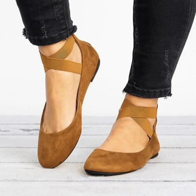 Women's Ballerina Flats Comfort Ankle Strap