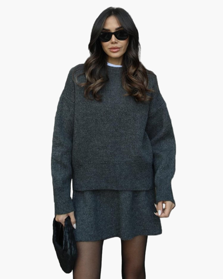 StrickOutfit Herbst Winter Modisch Elegant