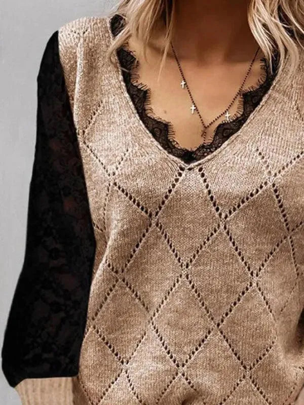 Modische Damenpullover Strick Muster - IdealeKleiden
