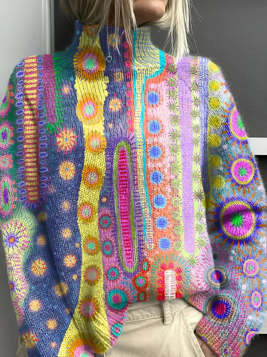 Herbst Strickpullover mit Rollkragen Gemütlich - IdealeKleiden