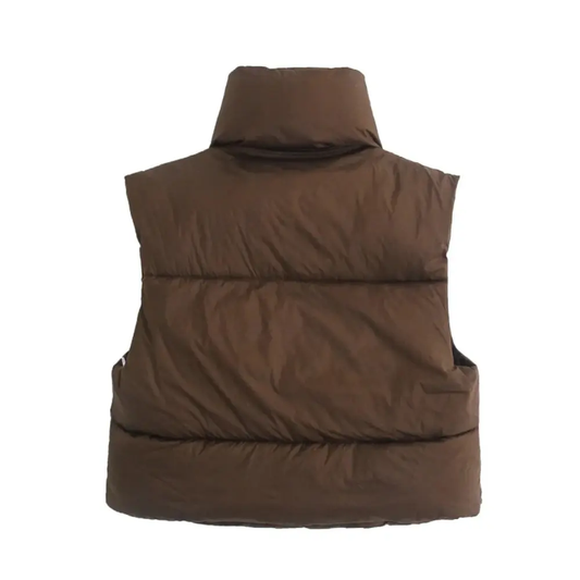 Kurze Pufferweste Damen Modern - IdealeKleiden
