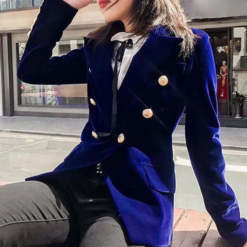 Stylish Velvet Blazer for Women, Elegant Design