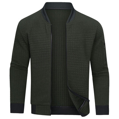 Men's Quilted Bomber Jacket Modern Zipper