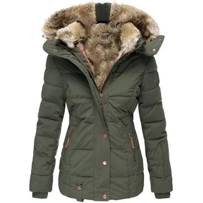 Women's Winter Jacket Hood Faux Fur Soft