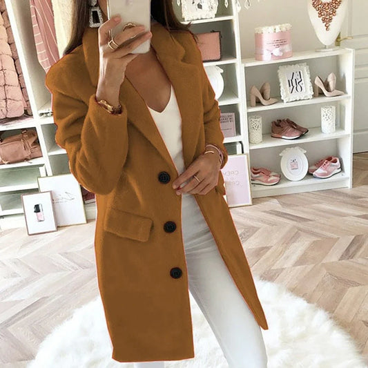 Eleganter Damenmantel Lang Winter - IdealeKleiden