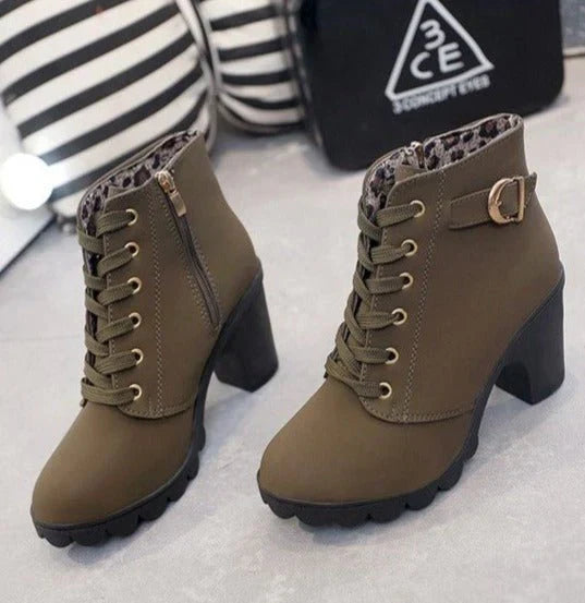 Autumn Ankle Boots for Women, Lace-up, Modern